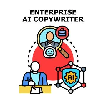 Enterprise ai copywriter creating content strategy Illustrazione stock