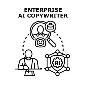 Enterprise ai copywriter creating content strategy Illustrazione stock