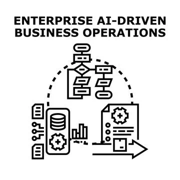 Enterprise ai driven business operations automating workflows 스톡 일러스트