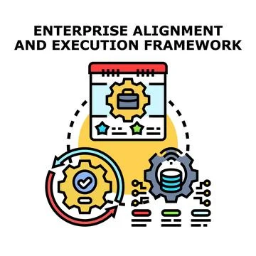 Enterprise alignment and execution framework development concept Stock Illustration