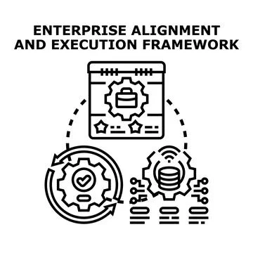 Enterprise alignment and execution framework development concept Stock Illustration