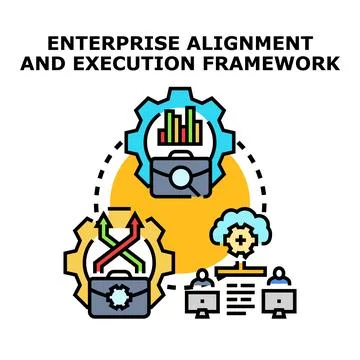 Enterprise alignment and execution framework concept Stock Illustration