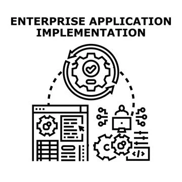Enterprise application implementation development lifecycle process 库存插图
