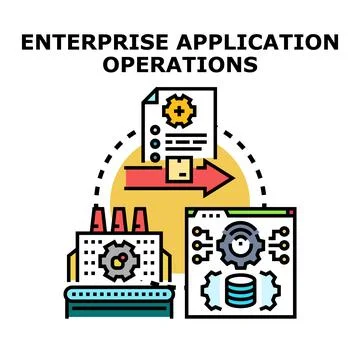 Enterprise application operations concept illustration Stock Illustration