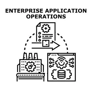 Enterprise application operations concept illustration Stock Illustration