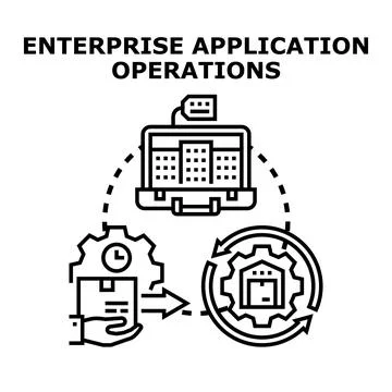 Enterprise application operations concept vector illustration イラスト素材