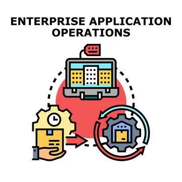 Enterprise application operations concept vector illustration Stock Illustration