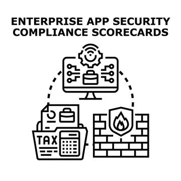 Enterprise application security compliance management scorecard Stock Illustration