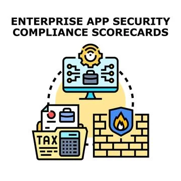 Enterprise application security compliance management scorecard Stock Illustration
