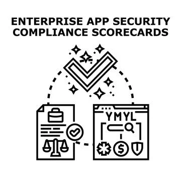 Enterprise application security compliance scorecard achieving legal standard Stock Illustration