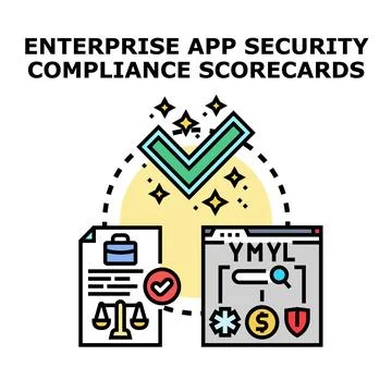 Enterprise application security compliance scorecard achieving legal standard Stock Illustration