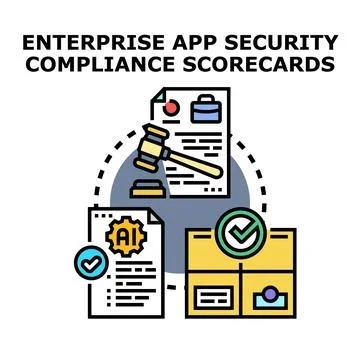Enterprise application security compliance scorecards development Illustrazione stock