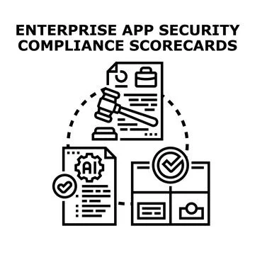 Enterprise application security compliance scorecards development 스톡 일러스트