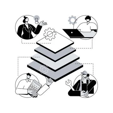 Enterprise architecture abstract concept vector illustration. Stock Illustration