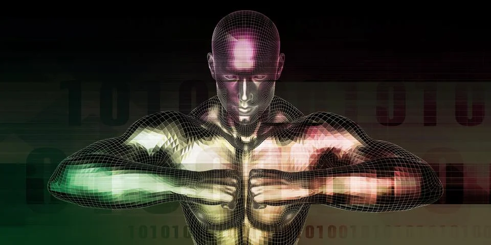 Enterprise Artificial Intelligence Securing Global Network Infrastructure Stock Illustration