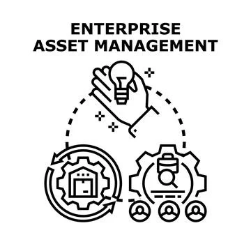 Enterprise asset management involves strategic planning. Optimizing inventory 스톡 일러스트