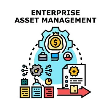 Enterprise asset management optimizing corporate resources and efficiency 库存插图
