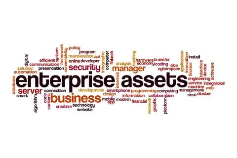 Enterprise assets word cloud concept Stock Illustration