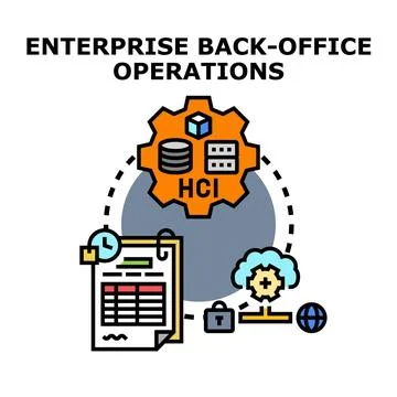 Enterprise back office operations concepts for modern business 库存插图