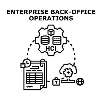 Enterprise back office operations concepts for modern business 库存插图