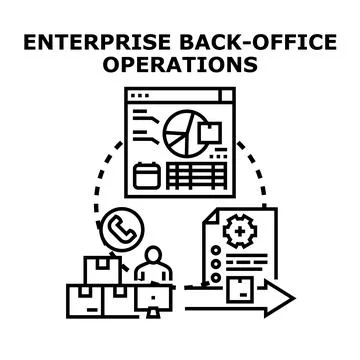 Enterprise back office operations controlling business processes 库存插图