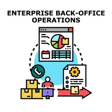 Enterprise back office operations controlling business processes 库存插图