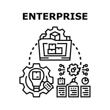 Enterprise business development planning and management concept Illustrazione stock