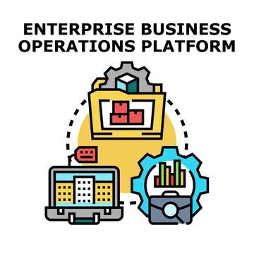 Enterprise business operations platform managing digital processes Stock Illustration