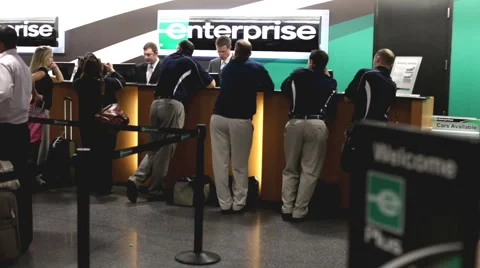 Enterprise car rental at Atlanta airport Stock Footage