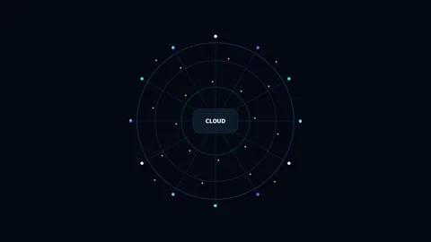 Enterprise Cloud SaaS Data Infrastructure Visualization Stock Footage 336716896