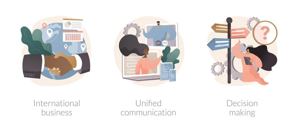 Enterprise communication abstract concept vector illustrations. Stock Illustration