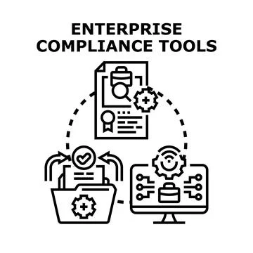 Enterprise compliance tools managing regulatory business processes Stock Illustration