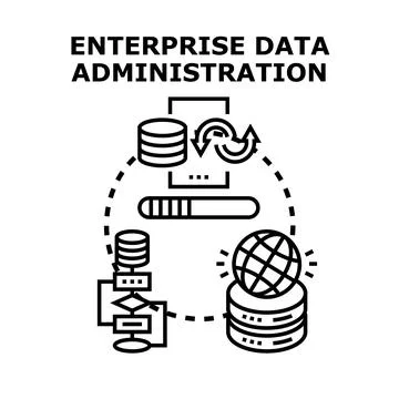 Enterprise data administration managing global digital information イラスト素材