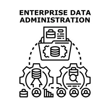 Enterprise data administration managing information system process 스톡 일러스트