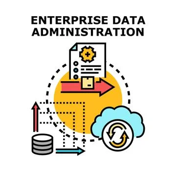 Enterprise data administration process managing information flow Stock Illustration