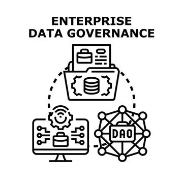 Enterprise data governance concept for data management Stock Illustration