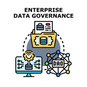 Enterprise data governance concept for data management Stock Illustration