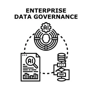 Enterprise data governance concept vector illustration 스톡 일러스트