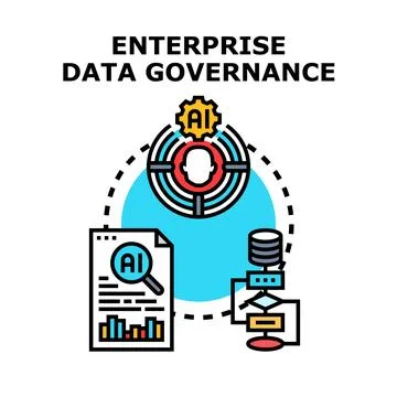 Enterprise data governance concept vector illustration 스톡 일러스트