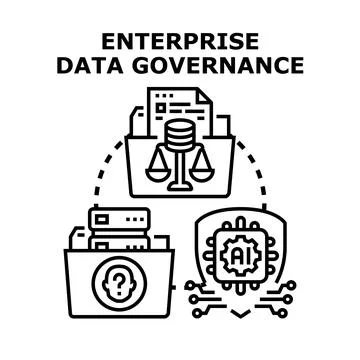 Enterprise data governance ensuring compliance and security Stock Illustration