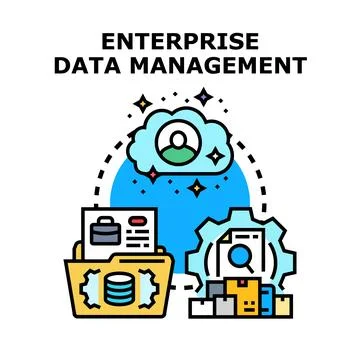 Enterprise data management system managing digital information strategy Stock Illustration