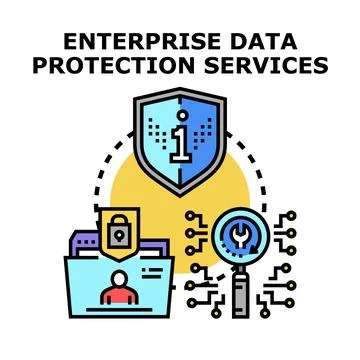 Enterprise data protection services for business information security イラスト素材