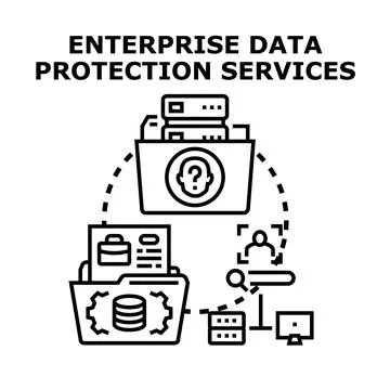 Enterprise data protection services for business security Stock Illustration