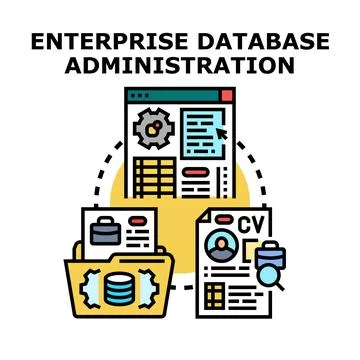 Enterprise database administration concept with data management Stock Illustration