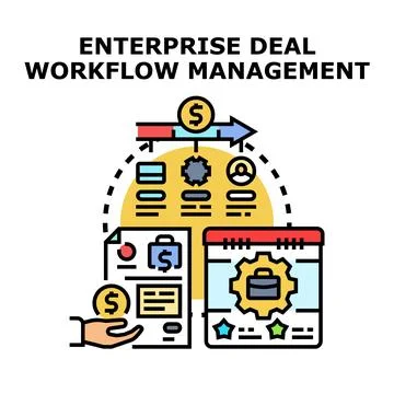 Enterprise deal workflow management planning success concept イラスト素材