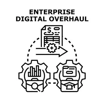 Enterprise digital overhaul process for business transformation Ilustración de archivo