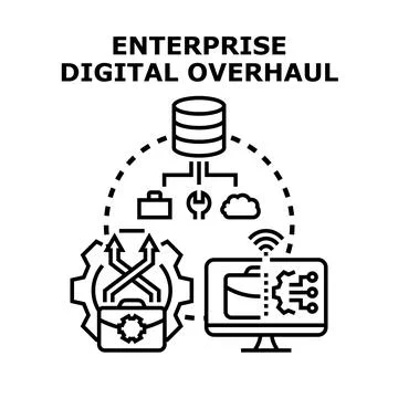 Enterprise digital overhaul process for business transformation Ilustração Stock