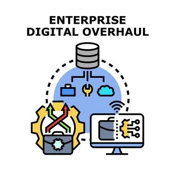 Enterprise digital overhaul process for business transformation Ilustração Stock