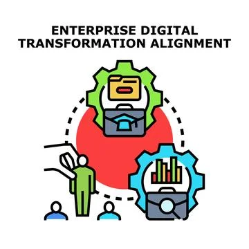 Enterprise digital transformation alignment process diagram Stock Illustration