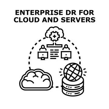 Enterprise disaster recovery planning for cloud and server infrastructure 스톡 일러스트